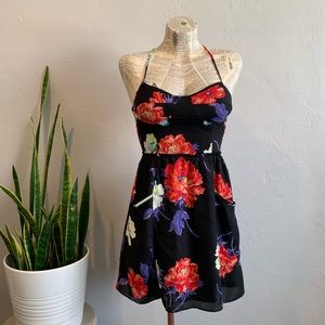 Floral summer skater dress w/ pockets